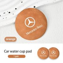 Suede automobilio padėkliukas puodeliui Laikiklis vandens puodeliui Neslystanti pagalvėlė Aksesuarai Benz W211 W124 W176 W177 C180 C200 C260 C300 GLC CLE CLA brown
