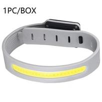 COB LED Apyrankės Šviesa 350mAh 500LM Sportui Naktiniam Bėgimui Įspėjamoji Apyrankė Ant Rankos Kojos Riešo Tipas-C USB Įkraunama IPX4 Atspari Vandeniui 1 PC gray