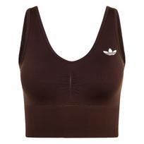 ADIDAS ORIGINALS Sportinė liemenėlė 'Essentials' šokolado spalva / balta