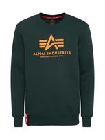 ALPHA INDUSTRIES Megztinis be užsegimo tamsiai žalia / mandarinų spalva / raudona / balta