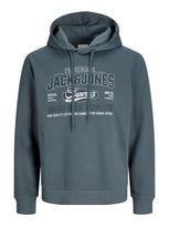 JACK & JONES Megztinis be užsegimo tamsiai mėlyna / bazalto pilka / balta