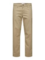 SELECTED „Chino“ stiliaus kelnės 'New Miles' kupranugario / juoda / balta