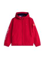 TOMMY HILFIGER Demisezoninė striukė 'Logo Graphic Relaxed' raudona / balta