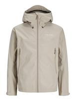 JACK & JONES Demisezoninė striukė 'Trail' rusvai pilka / balta