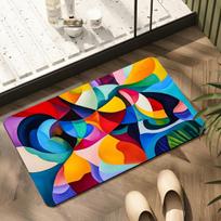 Vibrant Abstract Colorful Artistic Area Rug - Modern Creative Non-Slip Floor Mat for Bathroom , Kitchen , Bedroom , Office , Home 40x60cm blue
