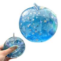 6cm Blue Ocean Apple Fidget Toy TPR Sensory Stress Relief Slow Rising Glitter Shells Inside for Hand Exercise Autism ADHD Gift Present blue