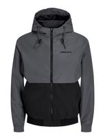 JACK & JONES Demisezoninė striukė 'JJERush' tamsiai pilka / juoda / balta