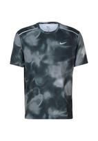 NIKE Sportiniai marškinėliai 'Miler' pilka / nefrito spalva / juoda