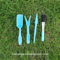 Gardening Tool Set: 250ml Watering Can, Shovel, Seedling Transplanter, Spoon, Brush, Bellows.