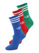 ADIDAS ORIGINALS Kojinės '3 STRIPES HIGH CREW SOCKS 3' tamsiai mėlyna / šviesiai žalia / ryškiai raudona / balta