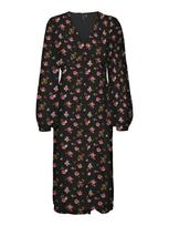 VERO MODA Suknelė 'VMSmilla' alyvuogių spalva / ryškiai rožinė spalva / tamsiai raudona / juoda