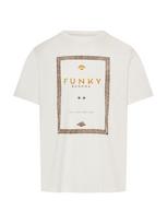 Funky Buddha Marškinėliai gelsvai pilka spalva / tamsiai ruda / šafrano spalva