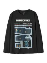 NAME IT Marškinėliai 'NKMAr Minecraft' opalo / tamsiai mėlyna / juoda / balkšva