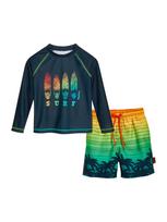PLAYSHOES UV apsauga 'Surf' tamsiai mėlyna jūros spalva / žalia / šviesiai žalia / oranžinė