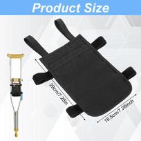 Portable Oxford Fabric Crutch Storage Bag Multiple Pockets Wearproof Walking Cane Pouch for Seniors Daily Walking Use one size white