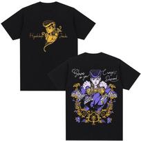Anime JoJo Bizarre Adventure T-shirt Higashikata Josuke Manga T-shirts Men Women Cotton Casual Comfort Oversized T Shirt XL black