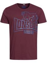 LONSDALE Marškinėliai 'Langsett' safyro / tamsiai raudona