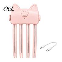 Hair Styling Gadget Electric Heated Volume Clip, Rechargeable Volumizing Clip for Bangs Styling, Tool Root Lifter Fine Flat Comb with 2 Heat Settings rožinė