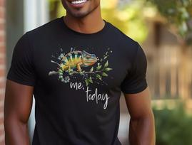 Chameleon Watercolor T-Shirt - Vibrant Reptile Art, Animal Lover Gift, Colorful Lizard Design Tee S brown