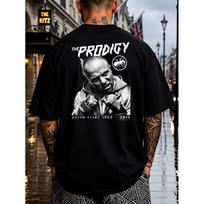 Keith Flint The Prodigy Band T-Shirt Official Merch Iconic Face Print & Keith Flint Logo Techno Punk Rock Music Tee Black White Retro Concert Shirt S juoda