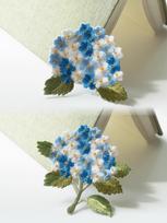 2set Hydrangea flowers Patch,adhesive backing ironing cloth stickers decoration DIY cheongsam accessories patches for clothing mėlyna