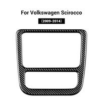Anglies pluošto radijo ir oro kondicionieriaus panelės apdaila Volkswagen VW Scirocco 2009 2010 2011 2012-14 centrinės konsolės CD grotuvo rėmelio lipdukas One Size black