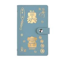 Fun 100 Envelope Challenge Binder PU Leather Cash Budget Notebook  Save Money mėlyna