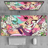 XXL Anime H-Hazbin Hotel Rug Mouse pad Natural rubber computer PC accessories keyboard large Desk Mat coaster PC carpet Mousepad 30x60cm white