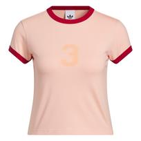 ADIDAS ORIGINALS Marškinėliai 'GRAPHIC RINGER BABY' abrikosų spalva / rožinė / raudona