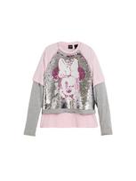 Desigual Marškinėliai 'Minnie Mouse' margai pilka / rožių spalva / sidabrinė / balta