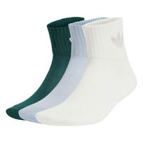 ADIDAS ORIGINALS Kojinės 'Mid Crew 3 Pairs' nebalintos drobės spalva / pastelinė mėlyna / tamsiai žalia / balta