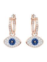 Swarovski Auskarai 'Symbolica' kobalto mėlyna / rožinio aukso spalva / juoda / balta