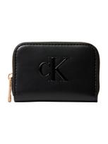 Calvin Klein Piniginė 'Textured Logo Zip-around' juoda