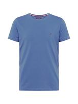 TOMMY HILFIGER Marškinėliai 'Flag Embroidery Slim' tamsiai mėlyna jūros spalva / safyro / kraujo spalva / balta