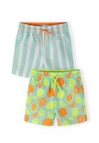 MINOTI Maudymosi trumpikės mėtų spalva / šviesiai žalia / oranžinė / balta