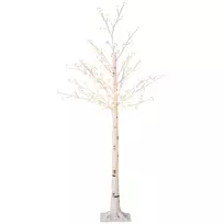 HOMCOM Dirbtinis sakurų medis, su 120 LED, 3 ryškumo lygiais, šiltai balta spalva, imituojanti tikrą žievę, 21 x 21 x 150 cm