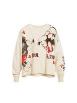 Desigual Megztinis be užsegimo 'Mickey and Minnie Mouse™' smėlio spalva / raudona / juoda
