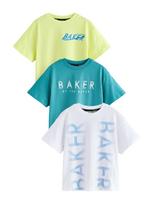 Baker by Ted Baker Marškinėliai mėlyna / žalsvai mėlyna / žaliosios citrinos spalva / balta