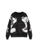 Desigual Megztinis be užsegimo 'Mickey And Minnie Mouse™' geltona / juoda / balta