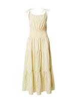 TOMMY HILFIGER Vasarinė suknelė 'Self- Strap Smock Midi' geltona / pilka / balta