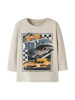 NAME IT Marškinėliai 'NMMJunior Hotwheels' marga smėlio spalva / tamsiai pilka / šviesiai oranžinė