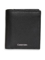Calvin Klein Piniginė 'Full-grain RFID Trifold' juoda / sidabrinė