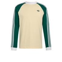 ADIDAS ORIGINALS Marškinėliai '3-STRIPES LONGSLEEVE' smėlio spalva / žalia / balta