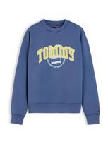 Tommy Jeans Megztinis be užsegimo 'Varsity Crest' safyro / geltona / balta