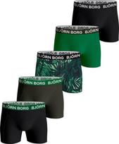 BJÖRN BORG Boxer trumpikės ruda / tamsiai žalia / žolės žalia / juoda