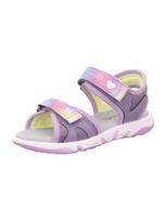 SUPERFIT Sandalai 'Pebbles' geltona / purpurinė / rožių spalva / sidabrinė