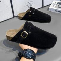Boken shoes lazy bag head half slippers men and women wear the same style outside cork cool slippers one pedal casual retro slippers 45 ruda