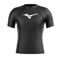 Mizuno Quick-Dry Atsparus chlorui trumpomis rankovėmis Profesionali sportinė marškinėlė Treniruočių maudymosi kostiumo viršus Vyriški viršutiniai drabužiai Juoda N2CA3110 XL black