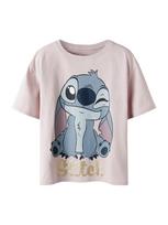 NAME IT Marškinėliai 'NKFakun Stitch' tamsiai mėlyna jūros spalva / mėlyna dūmų spalva / auksas / alyvinė spalva