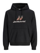 JACK & JONES Megztinis be užsegimo 'JCOECHO' abrikosų spalva / juoda / balta